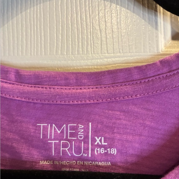 NWT Time and Tru Purple Short Sleeve Tee - Picture 6 of 10